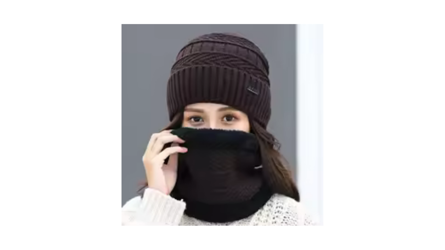 gorro e cachecol jeans - para um inverno quentinho