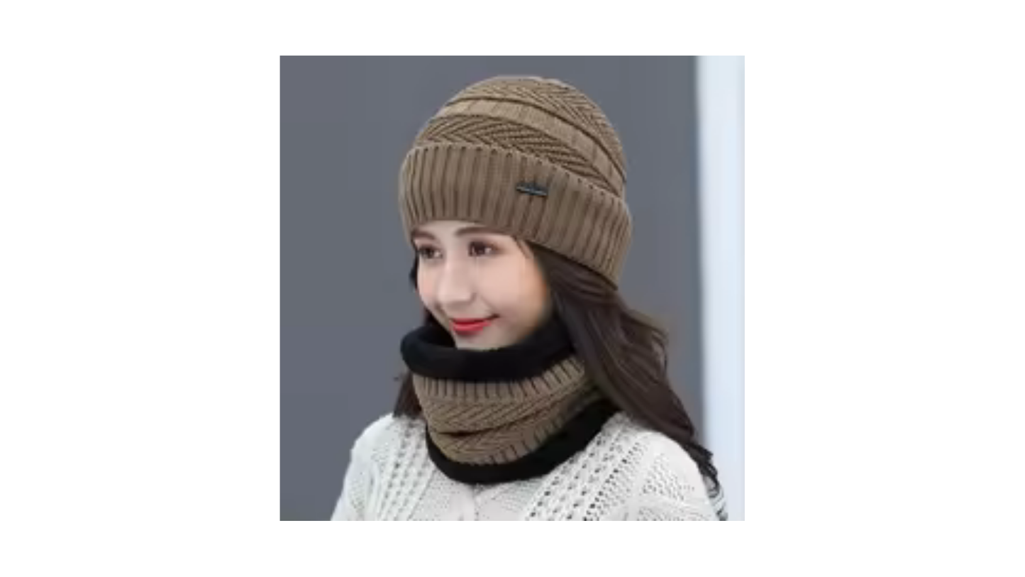 gorro e cachecol jeans - para um inverno quentinho