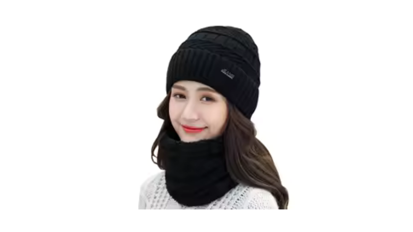 gorro e cachecol jeans - para um inverno quentinho